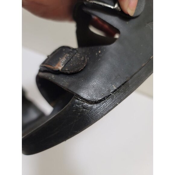 Birkenstock Style Black Double Strap Slide Sandals With Buckles Size 41 - Picture 13 of 15
